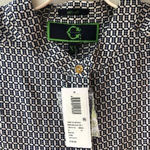 NWT C Wonder grid pattern top, 100% silk